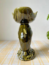 Load image into Gallery viewer, Dolphin and shell decorative pedestal dish in olive green
