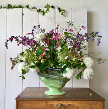 Load image into Gallery viewer, Maling Pottery - large green contoured mantle vase
